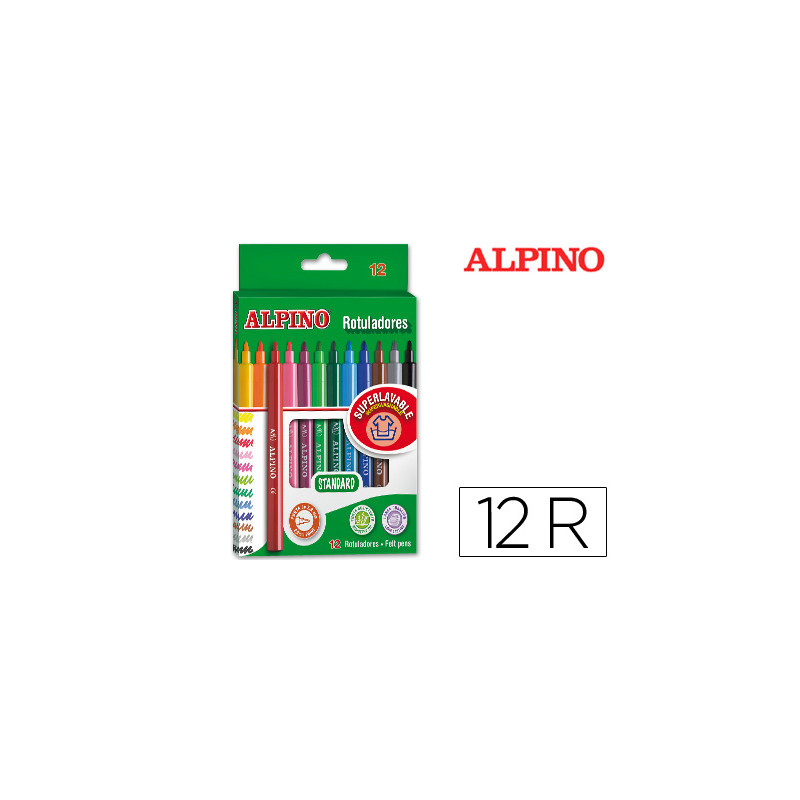 Rotulador alpino standard caja de 12 unidades colores surtidos