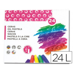 Lapices cera blanda liderpapel caja de 24 colores