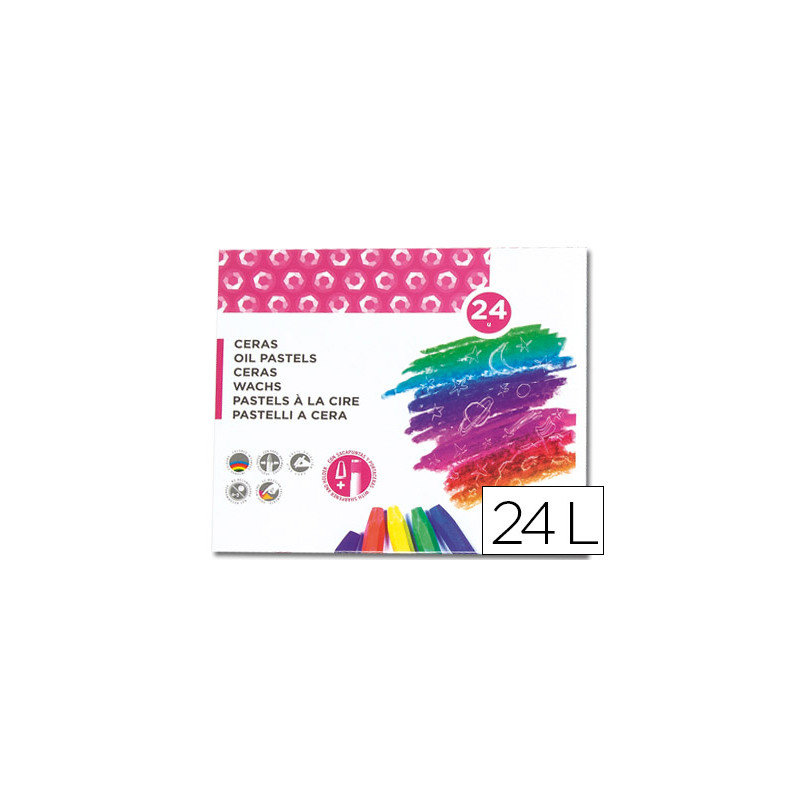 Lapices cera semi blanda lider papel caja de 24 unidades colores surtidos