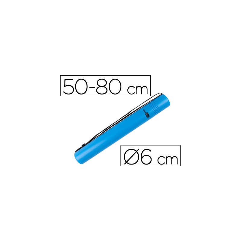 Portaplanos plastico liderpapel diametro 6 cm extensible hasta 80 azul
