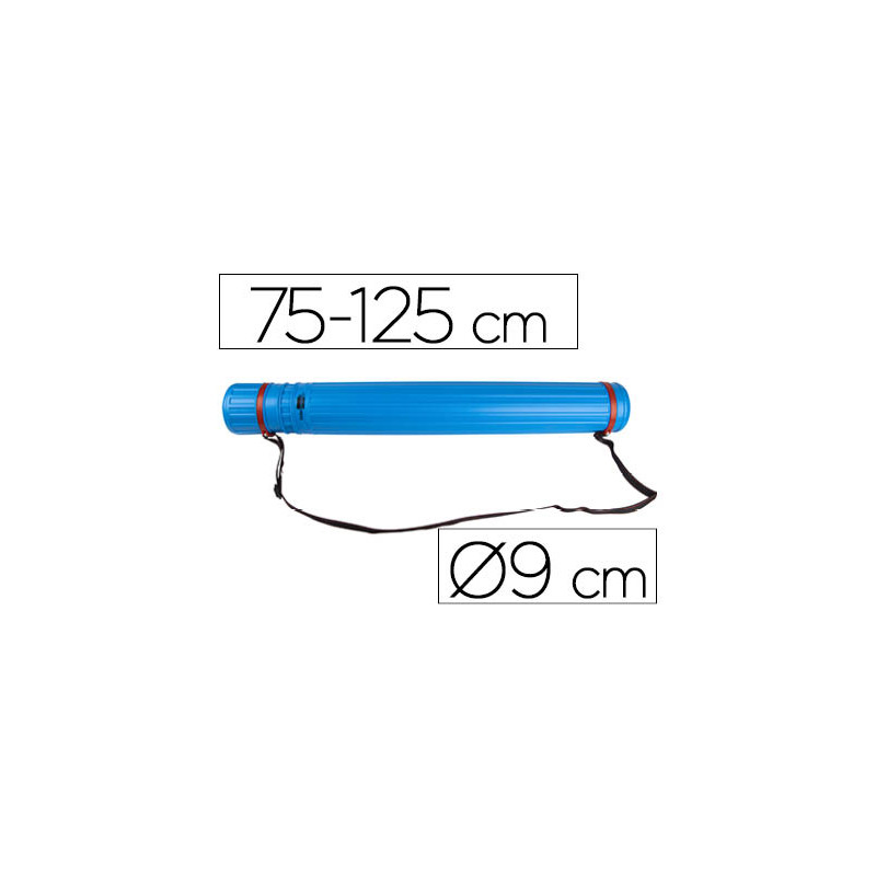 Portaplanos plastico liderpapel diametro 9 cm extensible hasta 125 cm azul