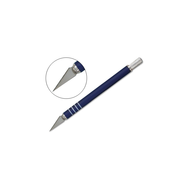 Bisturi q-connect metalico aleacion de aluminio con goma - 5 cuchillas de repuesto - blister 1 unidad