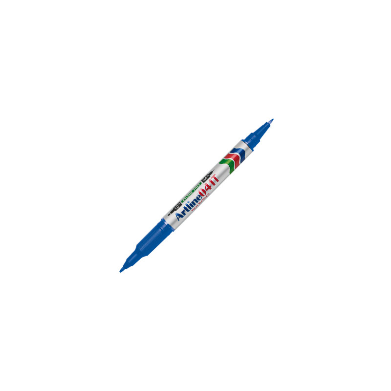 Rotulador artline marcador permanente ek-041t azul doble punta 0.4 y 1.0 mm