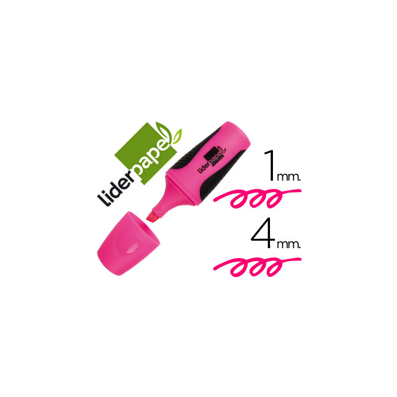 Rotulador liderpapel mini fluorescente rosa