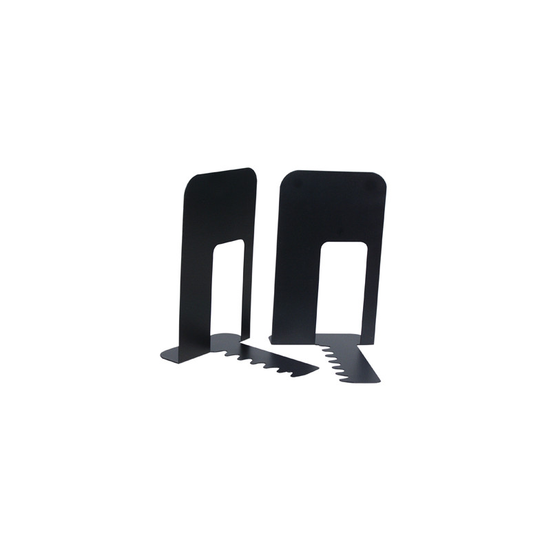 Apoyalibros metalico q-connect kf00837 negro juego de 2 165x127x165mm