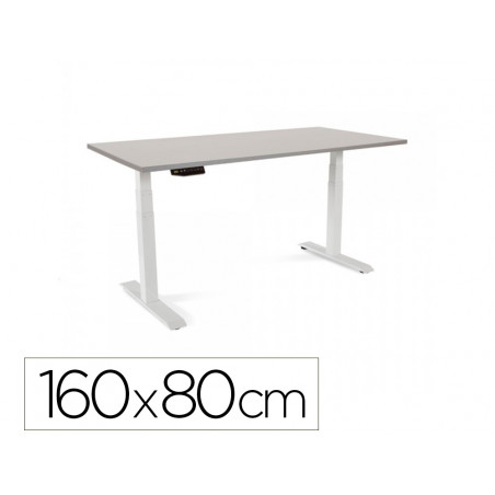 Mesa oficina rocada serie work 160x80 cm acabado ab02 aluminio/gris