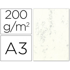 Cartulina marmoleada din a3 200 gr. crema claro paquete de 100 h.