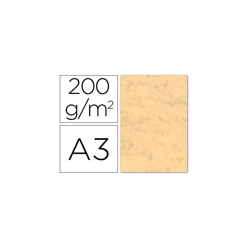 Cartulina marmoleada din a3 200 gr ocre paquete de 100 hojas