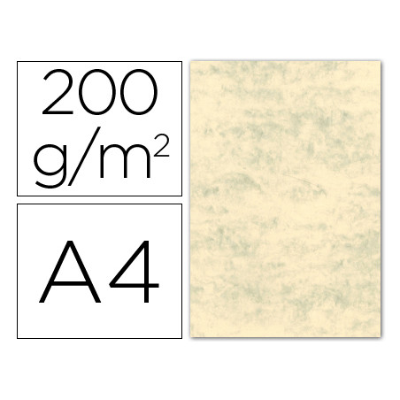 Cartulina marmoleada din a4 200 gr. crema claro paquete de 100 h.