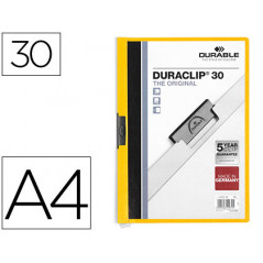 Carpeta duraclip dossier pinza lateral amarillo capacidad 30 hojas