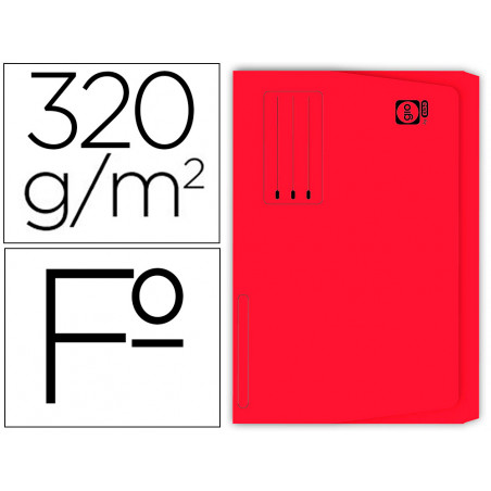 Subcarpeta cartulina gio folio pocket rojo con bolsa y solapa 320g/m2