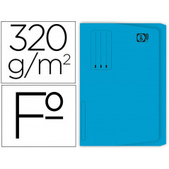 Subcarpeta cartulina gio folio pocket azul con bolsa y solapa
