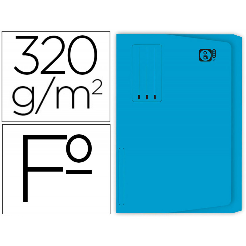 Subcarpeta cartulina gio folio pocket azul con bolsa y solapa 320g/m2