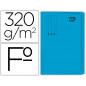 Subcarpeta cartulina gio folio pocket azul con bolsa y solapa 320g/m2