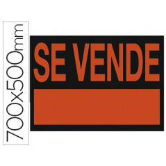 Cartel plastico \\\"se vende\\\" rojo fluorescente 700x500 mm