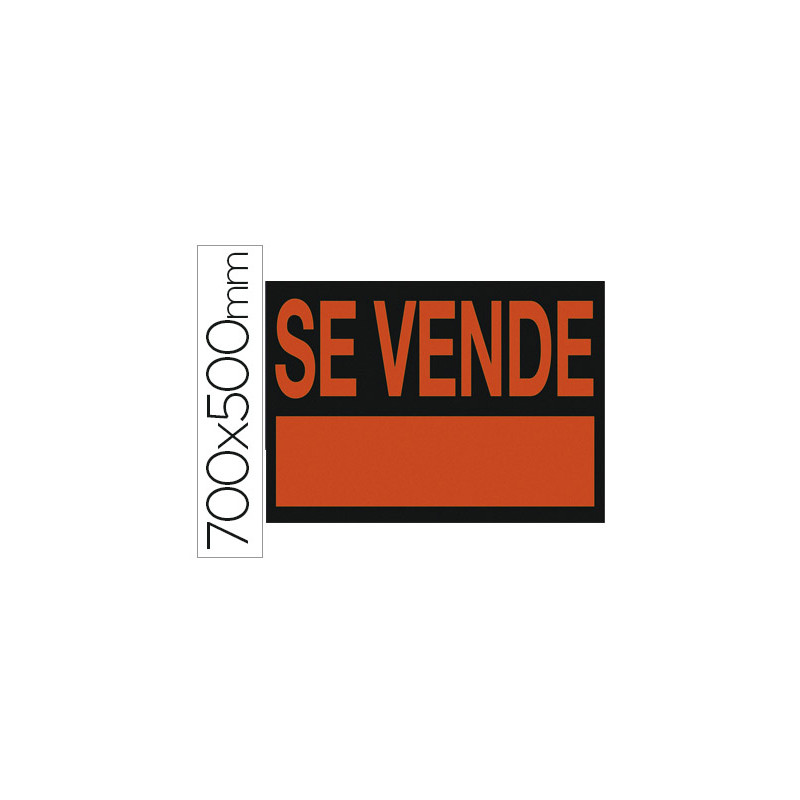 Cartel plastico archivo 2000    "se vende   " rojo fluorescente 700x500 mm