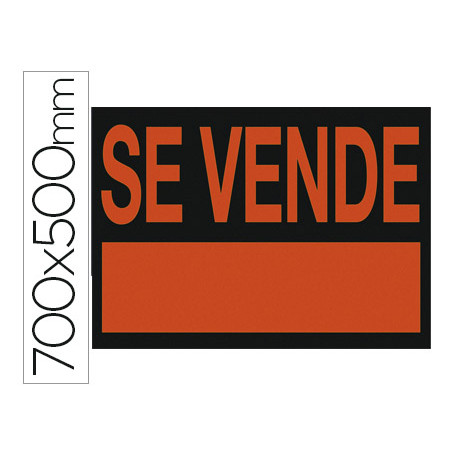Cartel plastico \\\"se vende\\\" rojo fluorescente 700x500 mm