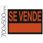 Cartel plastico archivo 2000    "se vende   " rojo fluorescente 700x500 mm