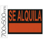 Cartel plastico archivo 2000    "se alquila   " rojo fluorescente 700x500 mm
