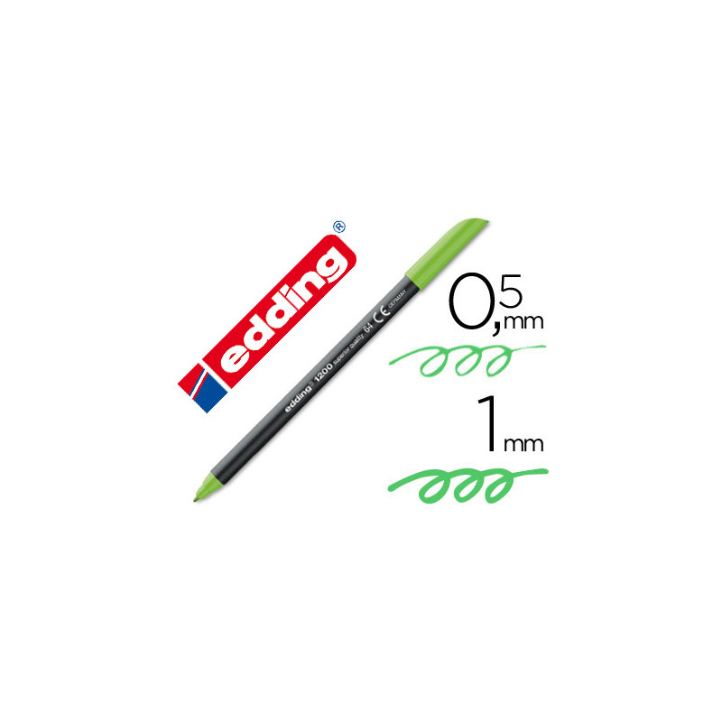 Rotulador edding punta fibra 1200 verde neon n.64 punta de fibra 0,5 mm