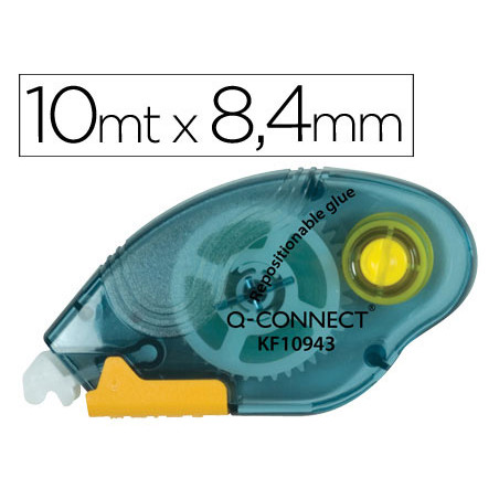 Pegamento q-connect roller compact removible 6,5 mm de ancho x 10 mt unidad
