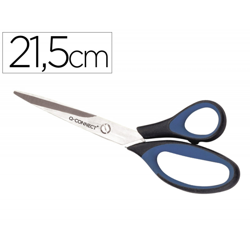 Tijera oficina q-connect mango caucho 8   " 21 '5 cm blister de seguridad