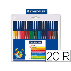 Rotulador staedtler noris club slim estuche de 20 colores