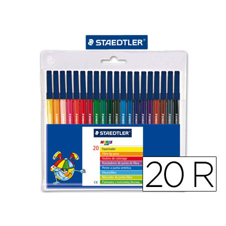 Rotulador staedtler noris club slim estuche de 20 colores