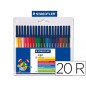 Rotulador staedtler noris 326 punta de fibra nuevo cuerpo hexagonal caja de 20 unidades colores surtidos