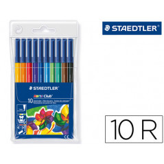 Rotulador staedtler noris club slim estuche de 10 colores