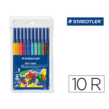 Rotulador staedtler noris club slim estuche de 10 colores