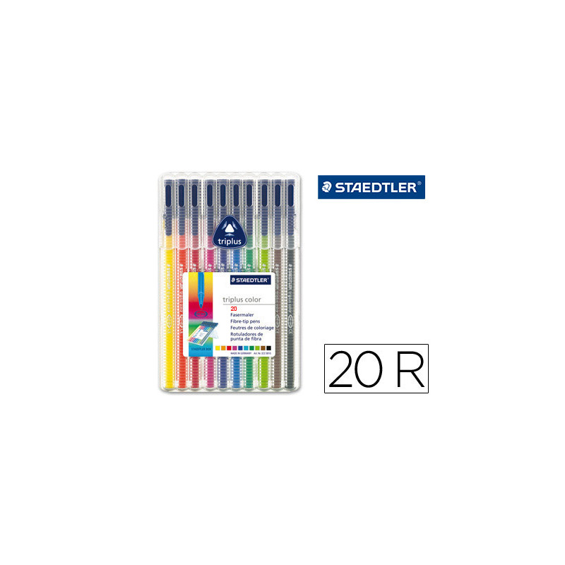 Rotulador staedtler triplus color 323 estuche de 20 unidades colores surtidos (14+6 gratis)