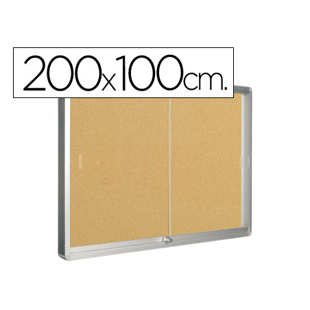 Vitrina de anuncios q-connect marco de aluminio 1000 x 2000 mm