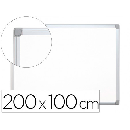 Pizarra blanca q-connect laminada marco de aluminio 200x100 cm