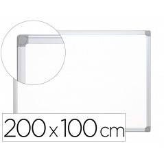 Pizarra blanca q-connect lacada magnetica marco de aluminio 200x100 cm