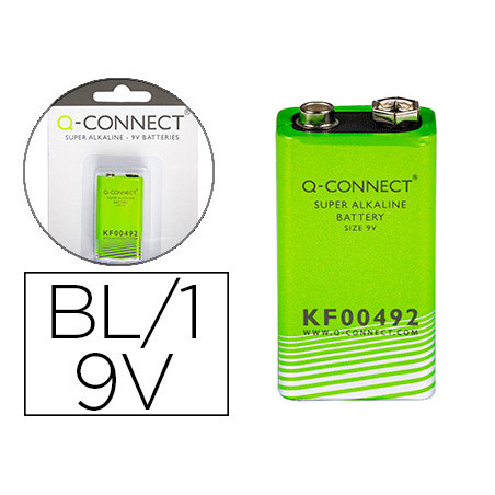 Pila q-connect alcalina 9v blister con 1 unidad