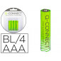 Pila q-connect alcalina aaa blister con 4 unidades