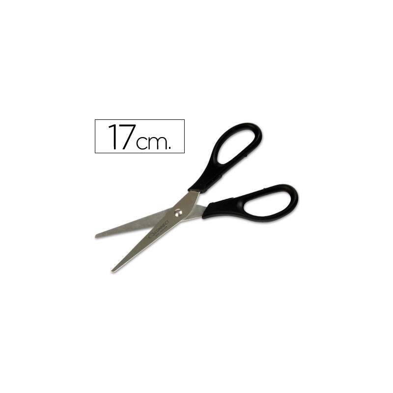 Tijera oficina q-connect inoxidable 7   " 17 cm en blister