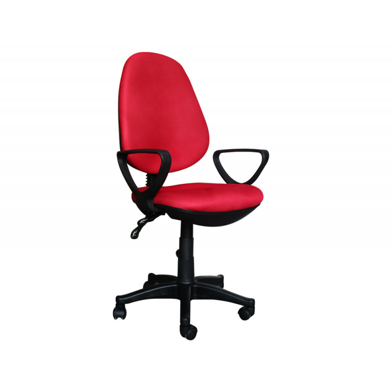Silla giratoria q-connect base nylon negro regulable en altura 1020+120mm alto roja 475 mm largo 440mm profundidad