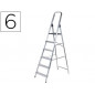 Escalera q-connect de aluminio 6 peldaños 1203x510x1895 mm peso maximo 150 kg en-131