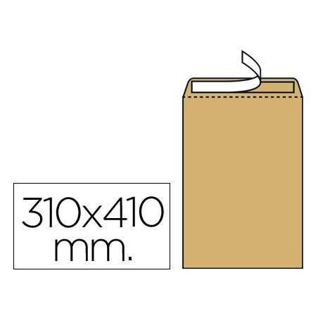 Sobre liderpapel bolsa n.13 kraft 310x410 mm tira de silicona caja de 250 unidades