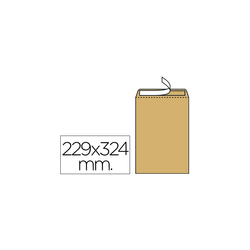 Sobre liderpapel bolsa n.7 kraft din c4 229x324 mm tira de silicona caja de 250 unidades