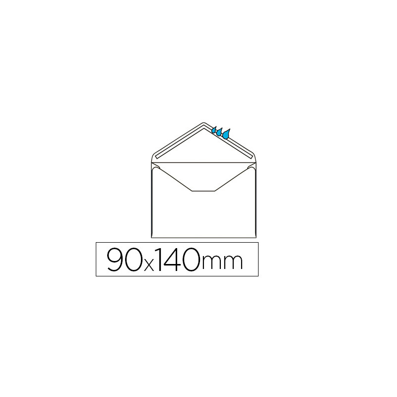 Sobre liderpapel n.1 blanco minimo normalizado 90x140mm engomado solapa de pico caja de 500 unidades