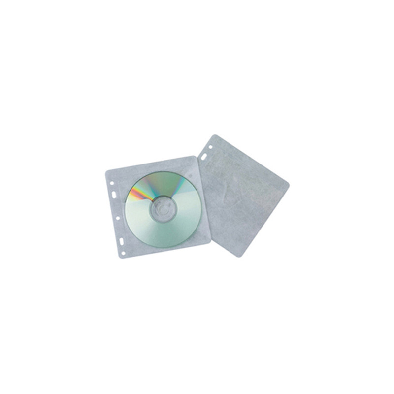 Sobre para 2 cd q-connect polipropileno con solapa multitaladro y forro protector-pack de 40 unidades
