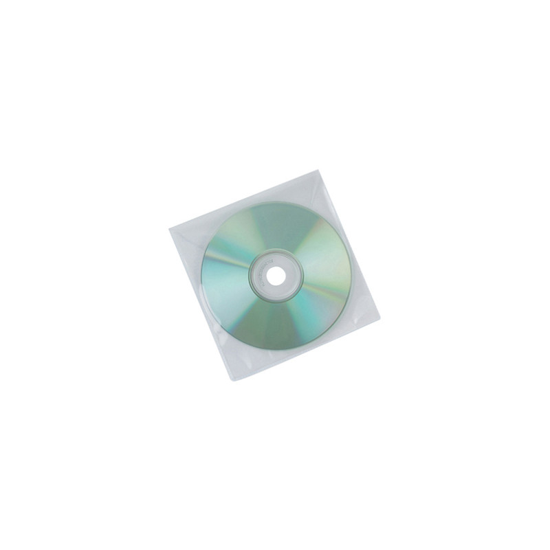 Sobre para cd q-connect polipropileno con solapa -pack de 50 unidades
