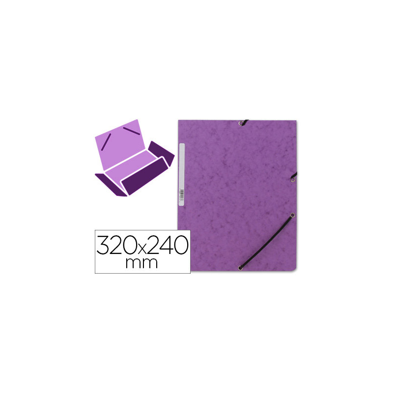 Carpeta q-connect gomas kf02171 carton simil-prespan solapas 320x243 mm violeta