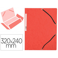 Carpeta q-connect gomas kf02165 carton simil-prespan solapas 320x243 mm roja