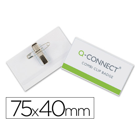 Identificador q-connect con pinza e imperdible kf01568 40x75 mm
