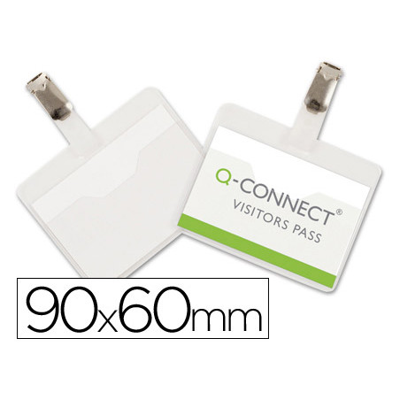 Identificador con pinza q-connect kf01560 60x90 mm con apertura superior