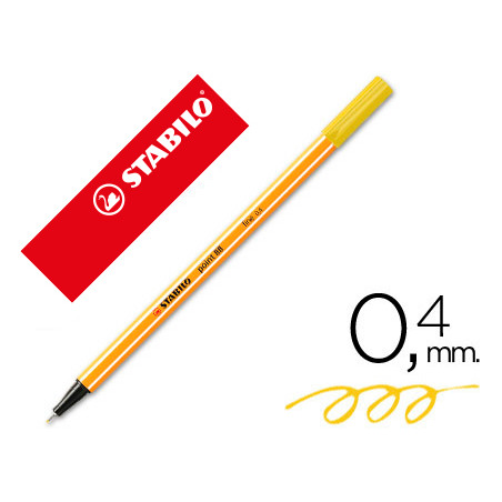 Rotulador stabilo punta de fibra point 88 amarillo 0,4 mm